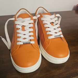 Jimmy Choo Bold Orange and White Sneakers
